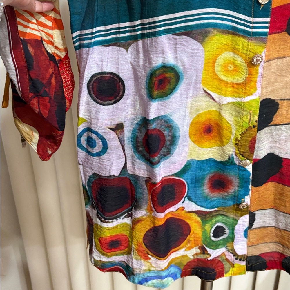 John Mark Multicolor Geometric Patchwork Button D… - image 6